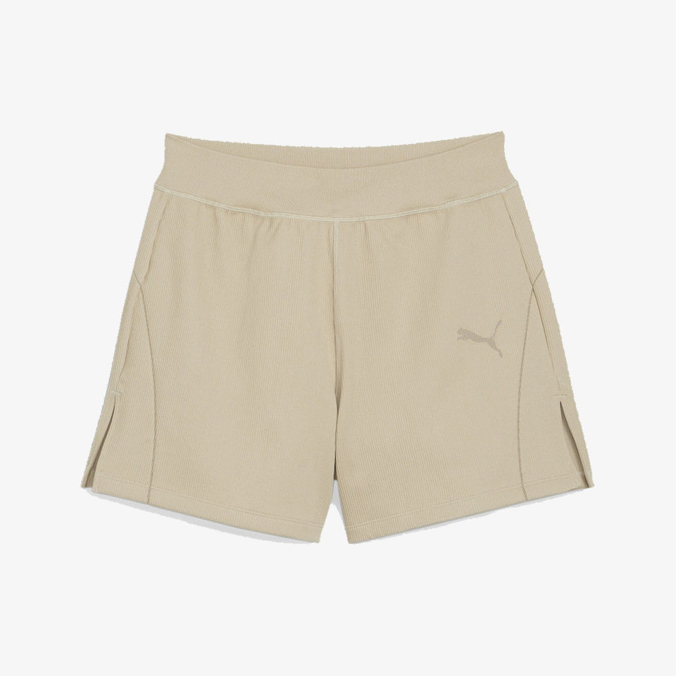 Puma DARE TO MUTED MOTION FLARED SHORTS { ALMOND