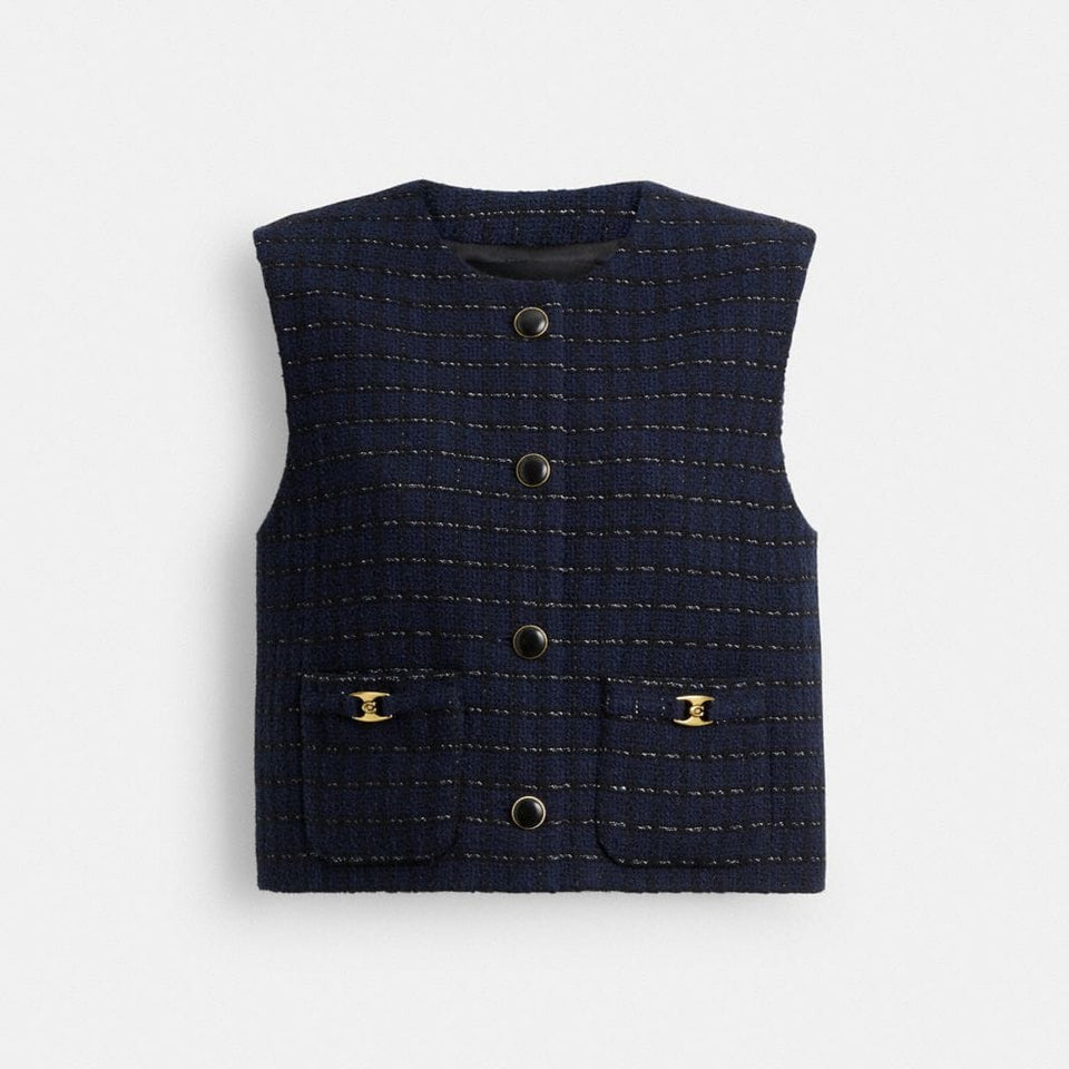 Coach Heritage C Boucle Vest Navy