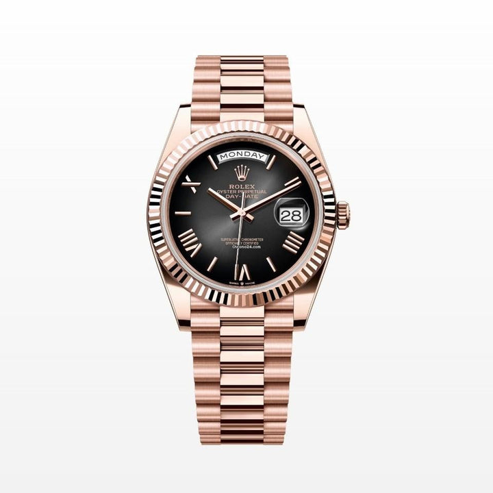 Rolex | Day-Date | 228235 | Yellow gold | 40 mm | Rose gold | Black | Automatic