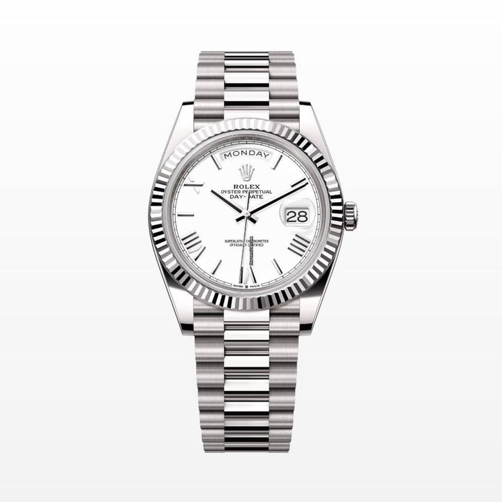 Rolex | Day-Date | 228239 | White gold | 40 mm | White gold | White | Automatic