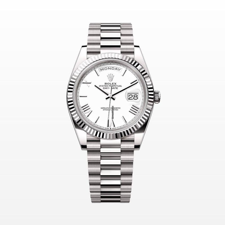 Rolex | Day-Date | 228239 | White gold | 40 mm | White gold | White | Automatic