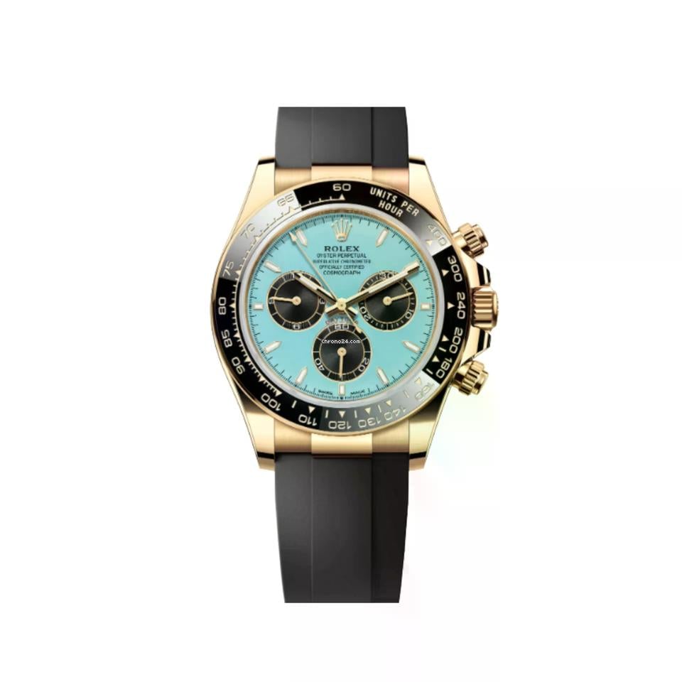 Rolex | Daytona | 126518 | Yellow gold | 40 mm | Rubber | Turquoise | Automatic