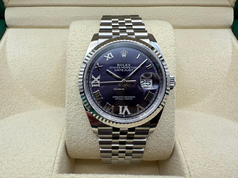 Rolex | Datejust | 126234 | Gold/Steel | 36 mm | Steel | Purple | Automatic