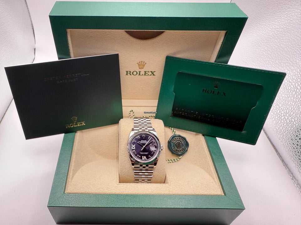 Rolex | Datejust | 126234 | Gold/Steel | 36 mm | Steel | Purple | Automatic