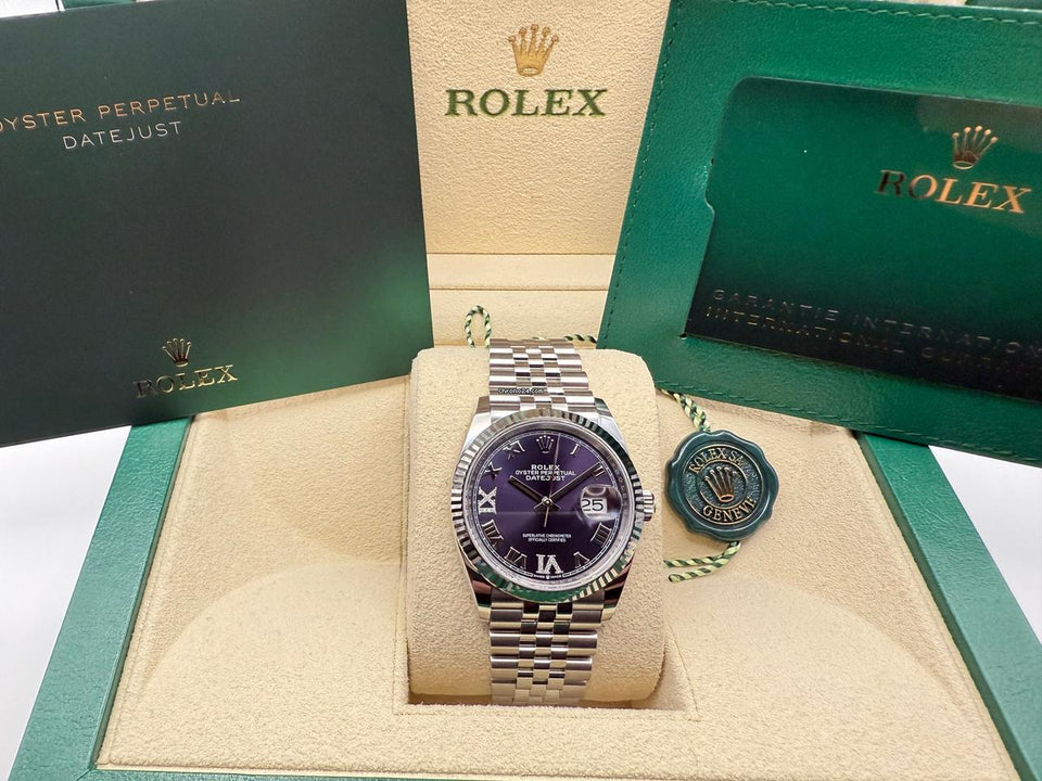 Rolex | Datejust | 126234 | Gold/Steel | 36 mm | Steel | Purple | Automatic
