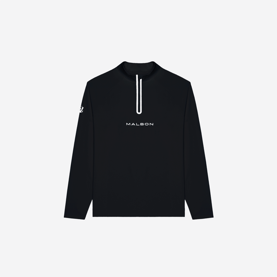 Malbon Performance Raglan Quarter Zip Black