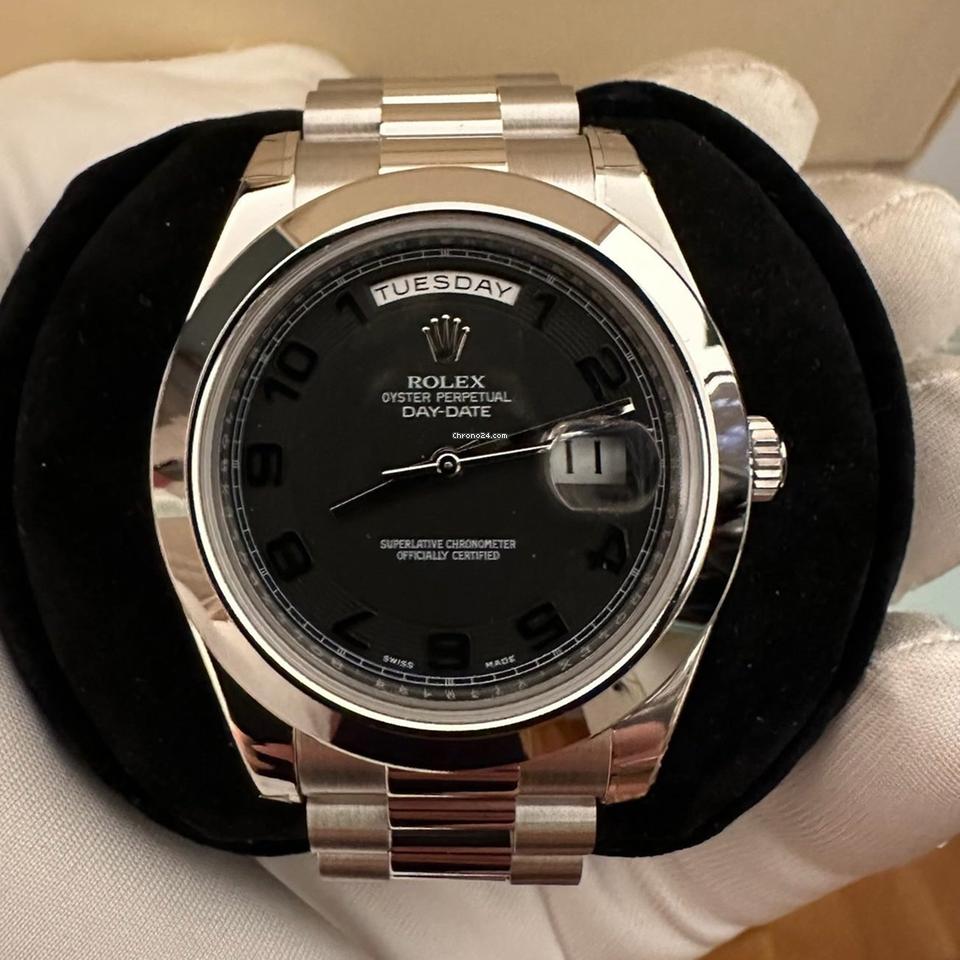 Rolex | Day-Date | 218206 | Platinum | 41 mm | Platinum | Black | Automatic
