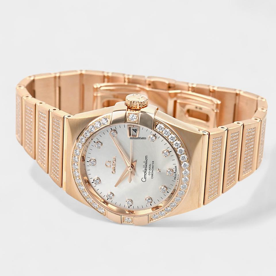 Omega Constellation Men Chronometer / Diamond / Red gold / 38mm Box&Papers 123.55.38.21.52.005