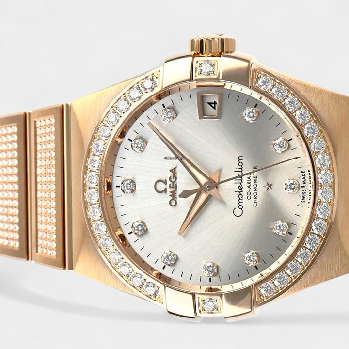 Omega Constellation Men Chronometer / Diamond / Red gold / 38mm Box&Papers 123.55.38.21.52.005