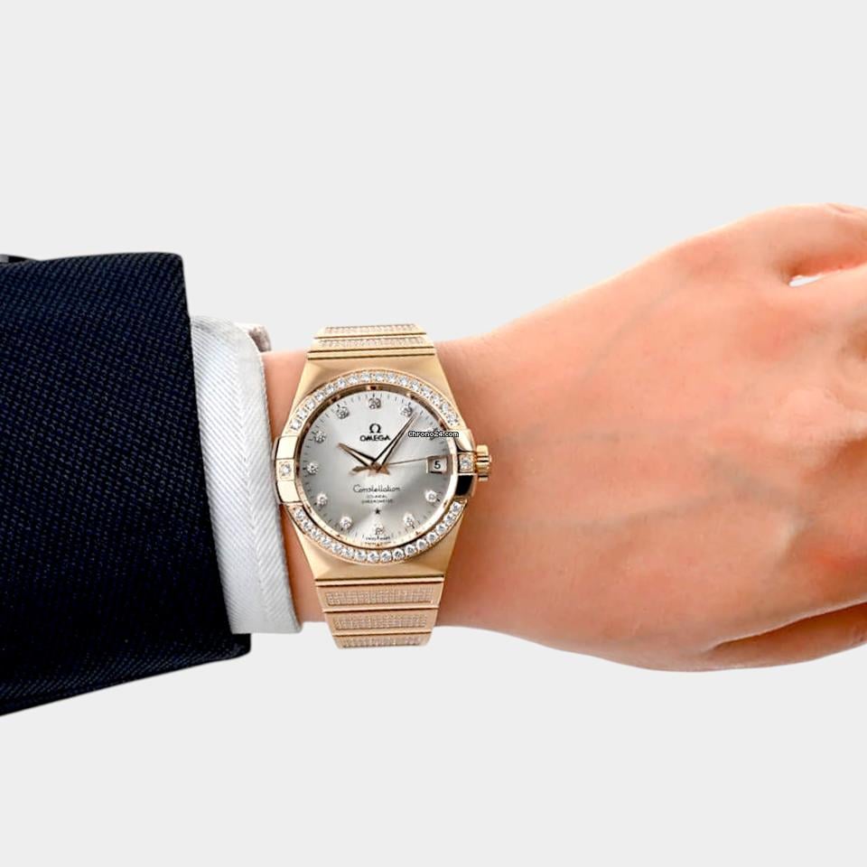 Omega Constellation Men Chronometer / Diamond / Red gold / 38mm Box&Papers 123.55.38.21.52.005