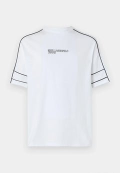 Karl Lagerfeld Jeans RELAXED PIPING TEE - Print T-shirt - white