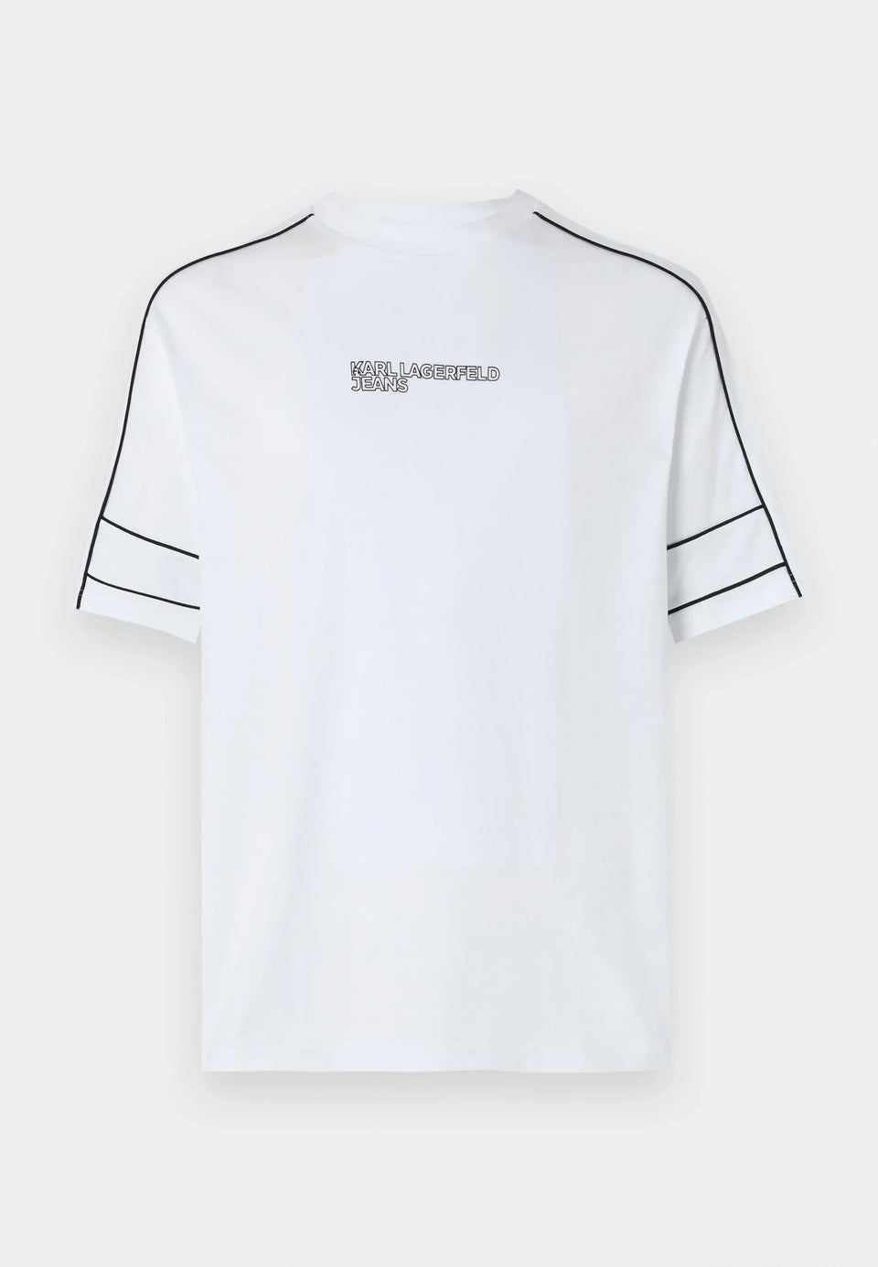 Karl Lagerfeld Jeans RELAXED PIPING TEE - Print T-shirt - white
