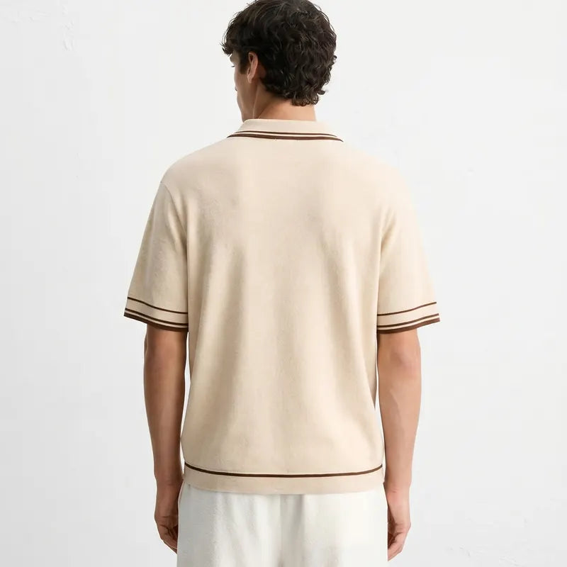 Monaco Knit Polo – Warm Oat