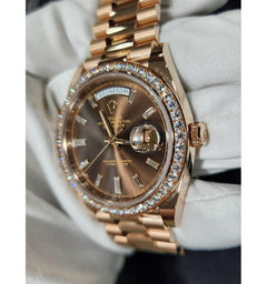 Rolex | Day-Date | 228345RBR | Rose gold | 40 mm | Rose gold | Brown | Automatic