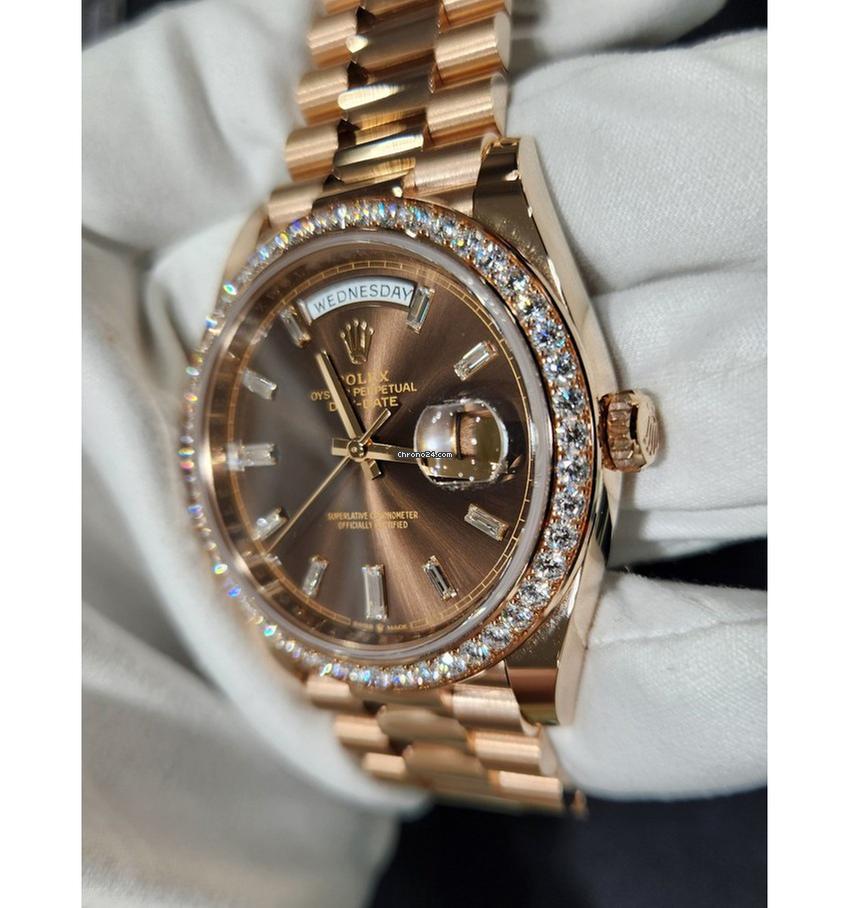 Rolex | Day-Date | 228345RBR | Rose gold | 40 mm | Rose gold | Brown | Automatic