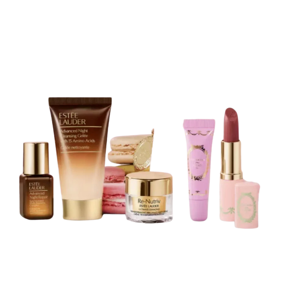 Estee Lauder x Laduree 6 Pcs Gift Set Re-Nutriv Ultimate Diamond Skincare Makeup