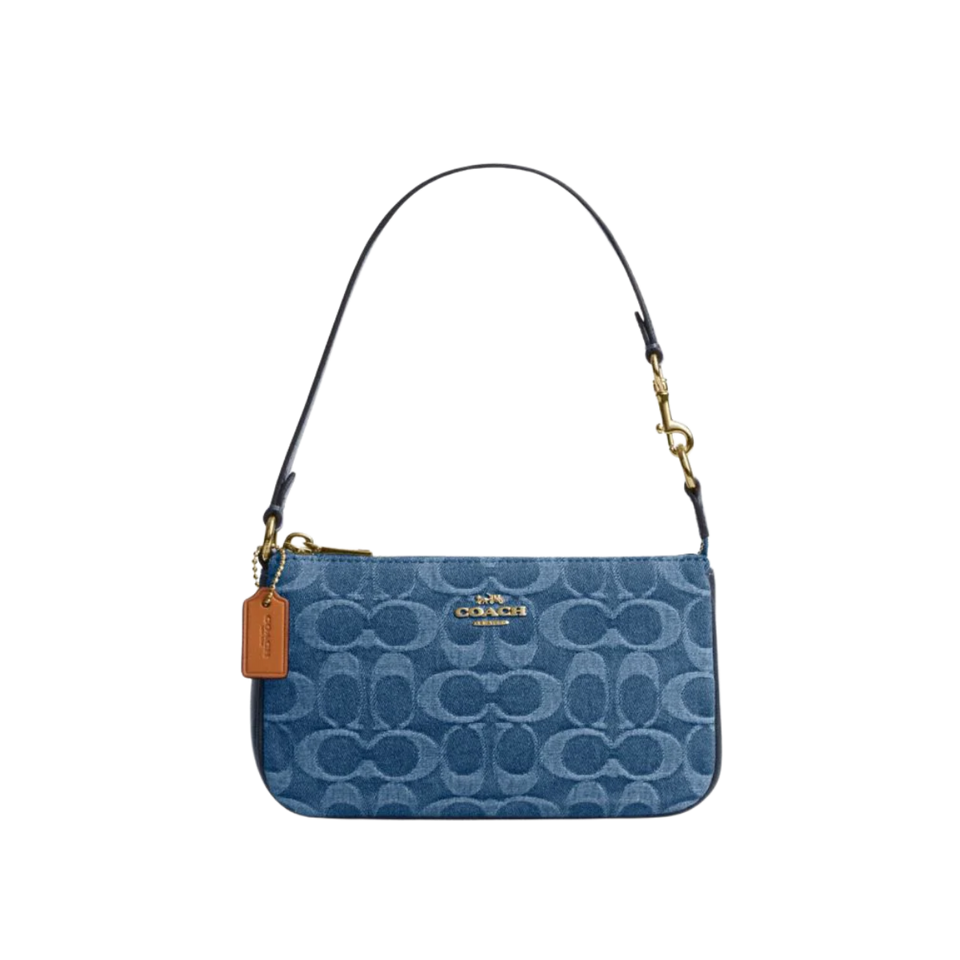Coach Nolita 19 In Signature Denim Gold Indigo