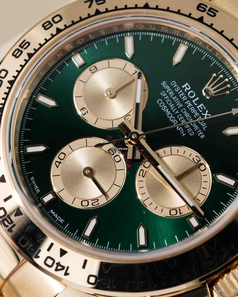 Rolex | Daytona | 126508 | Yellow gold | 40 mm | Green | Automatic