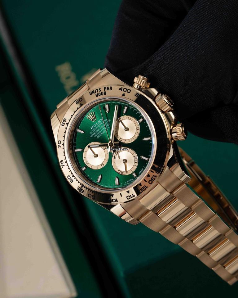 Rolex | Daytona | 126508 | Yellow gold | 40 mm | Green | Automatic