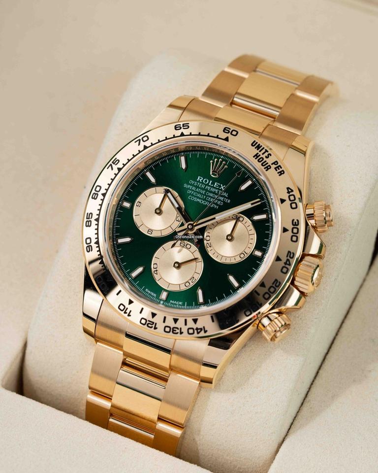 Rolex | Daytona | 126508 | Yellow gold | 40 mm | Green | Automatic