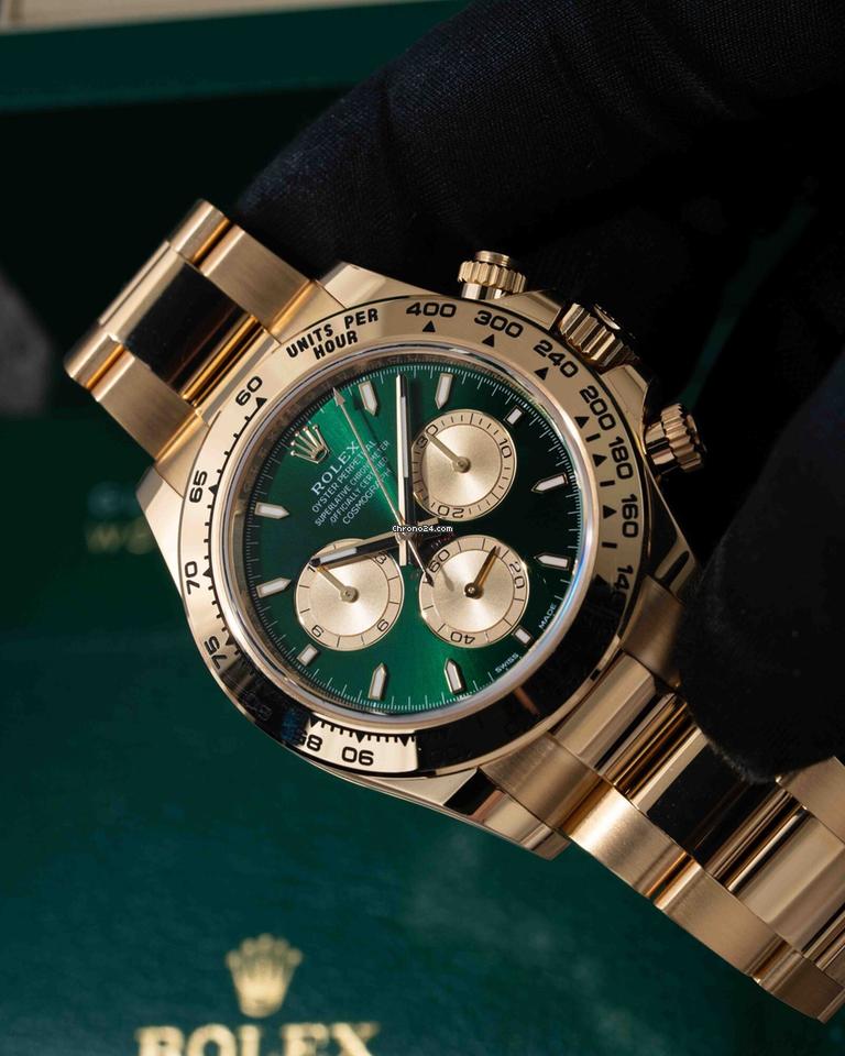 Rolex | Daytona | 126508 | Yellow gold | 40 mm | Green | Automatic