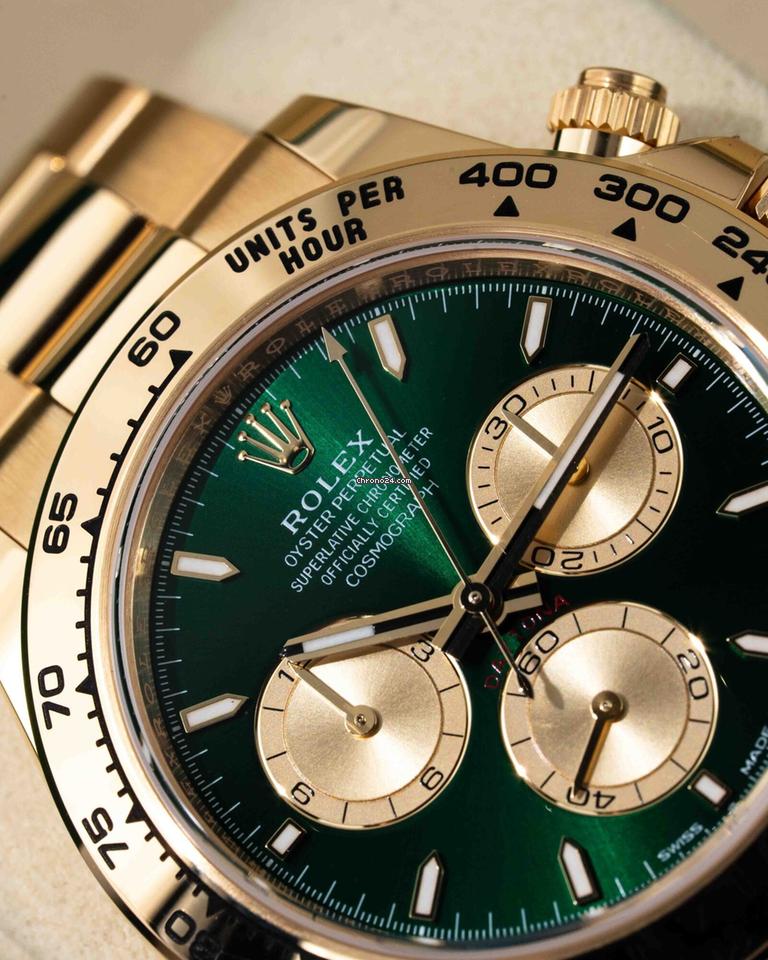 Rolex | Daytona | 126508 | Yellow gold | 40 mm | Green | Automatic
