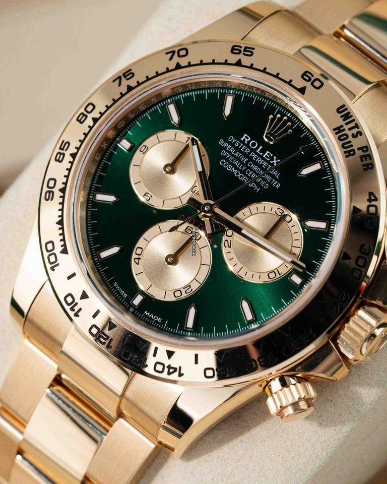 Rolex | Daytona | 126508 | Yellow gold | 40 mm | Green | Automatic