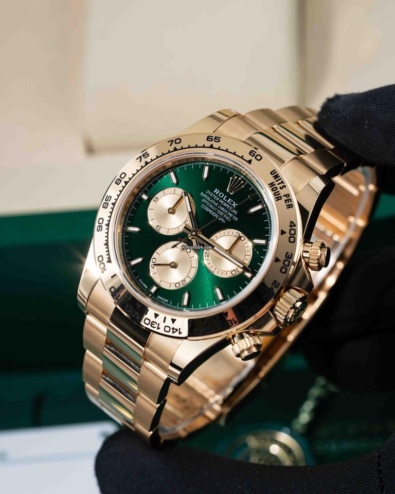Rolex | Daytona | 126508 | Yellow gold | 40 mm | Green | Automatic