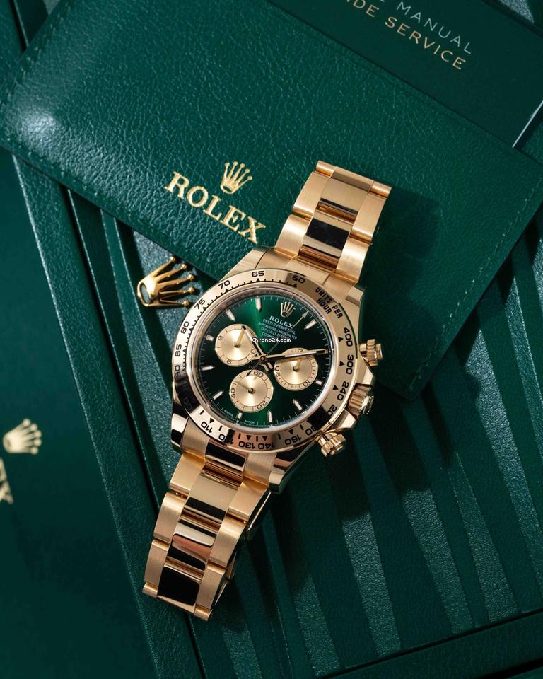 Rolex | Daytona | 126508 | Yellow gold | 40 mm | Green | Automatic