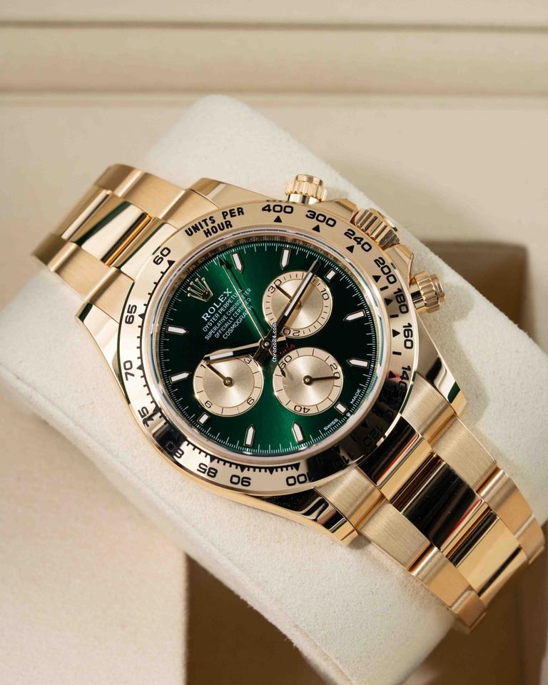 Rolex | Daytona | 126508 | Yellow gold | 40 mm | Green | Automatic