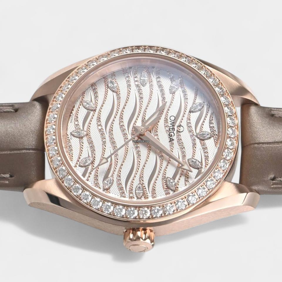 Omega Seamaster Aqua Terra150 M Co-Axial Master Chronometer Diamonds / Sedna Gold / Box&Papers / 220.58.34.20.99.006