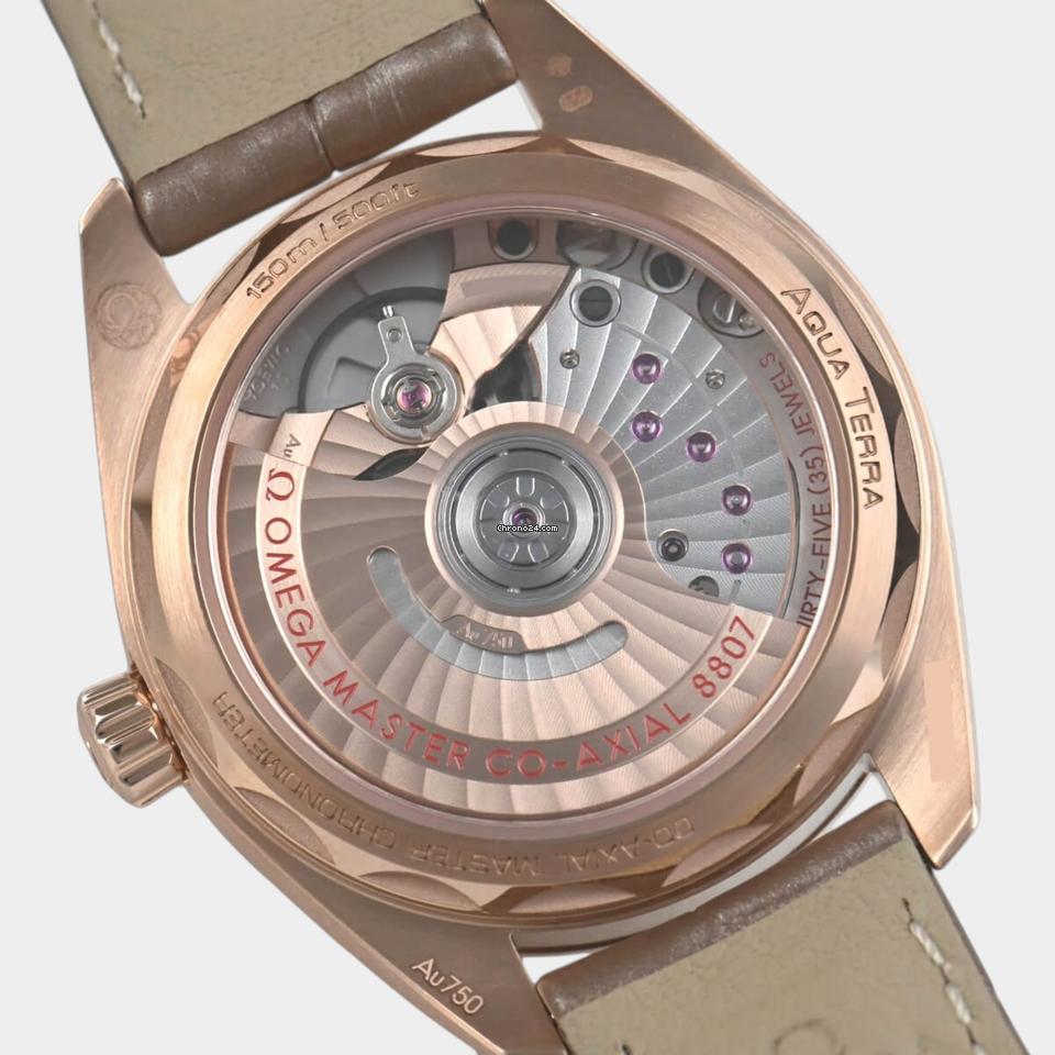 Omega Seamaster Aqua Terra150 M Co-Axial Master Chronometer Diamonds / Sedna Gold / Box&Papers / 220.58.34.20.99.006