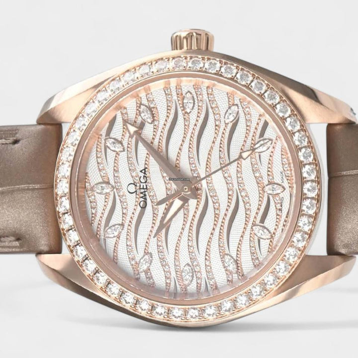 Omega Seamaster Aqua Terra150 M Co-Axial Master Chronometer Diamonds / Sedna Gold / Box&Papers / 220.58.34.20.99.006