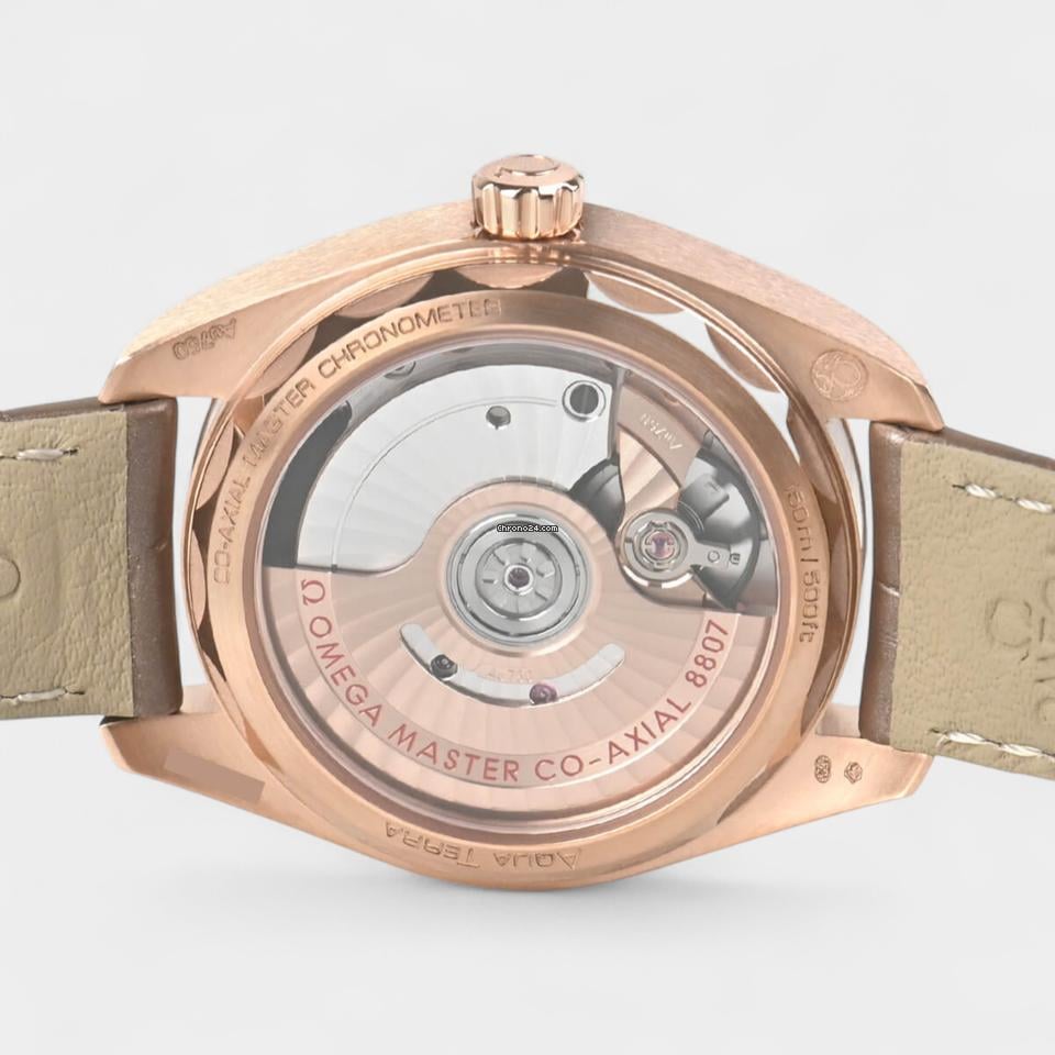 Omega Seamaster Aqua Terra150 M Co-Axial Master Chronometer Diamonds / Sedna Gold / Box&Papers / 220.58.34.20.99.006