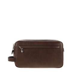 Beauty Case with Double Zipper in Burgundy