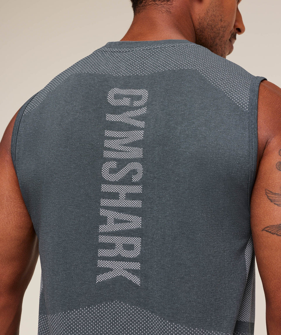 Gymshark Lightweight Seamless Tank - Iron Blue/Dark Grey