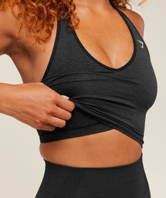 Gymshark Vital Halter Neck Tank With Shelf - Black Marl