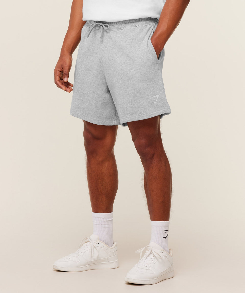 Gymshark Crest Shorts - Light Grey Core Marl