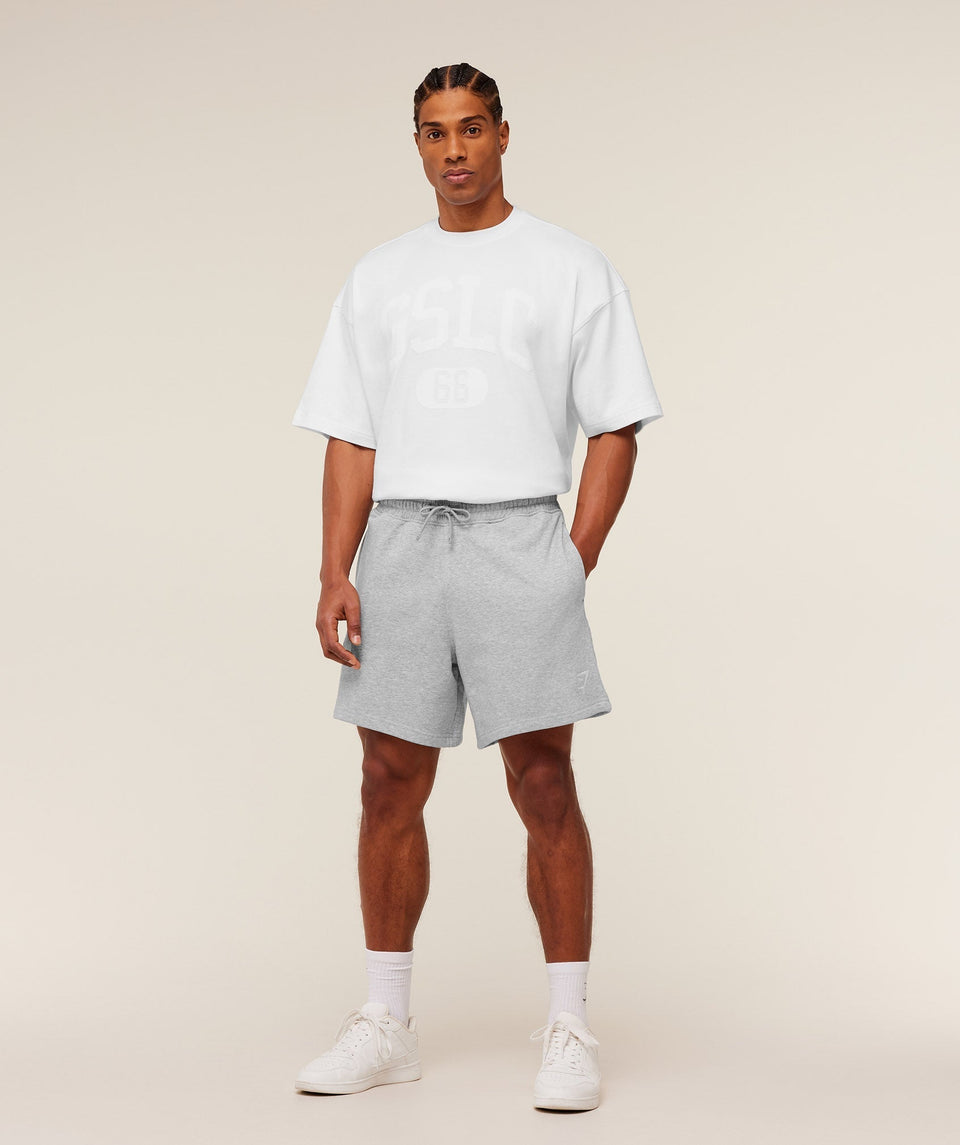 Gymshark Crest Shorts - Light Grey Core Marl