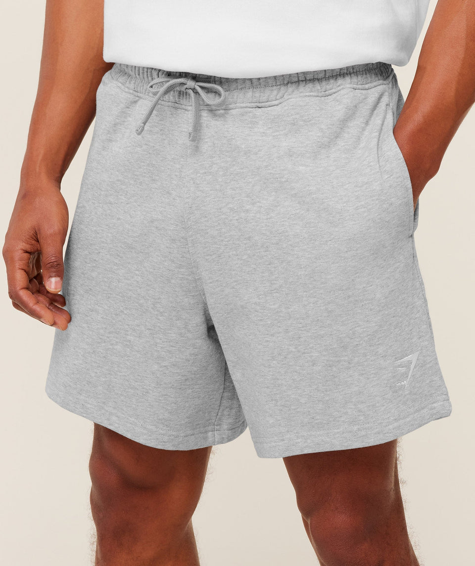 Gymshark Crest Shorts - Light Grey Core Marl