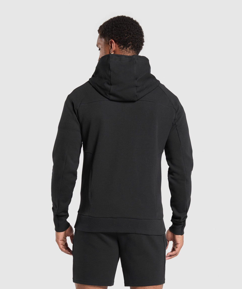 Gymshark Interlock Tech Zip Up Hoodie - Black