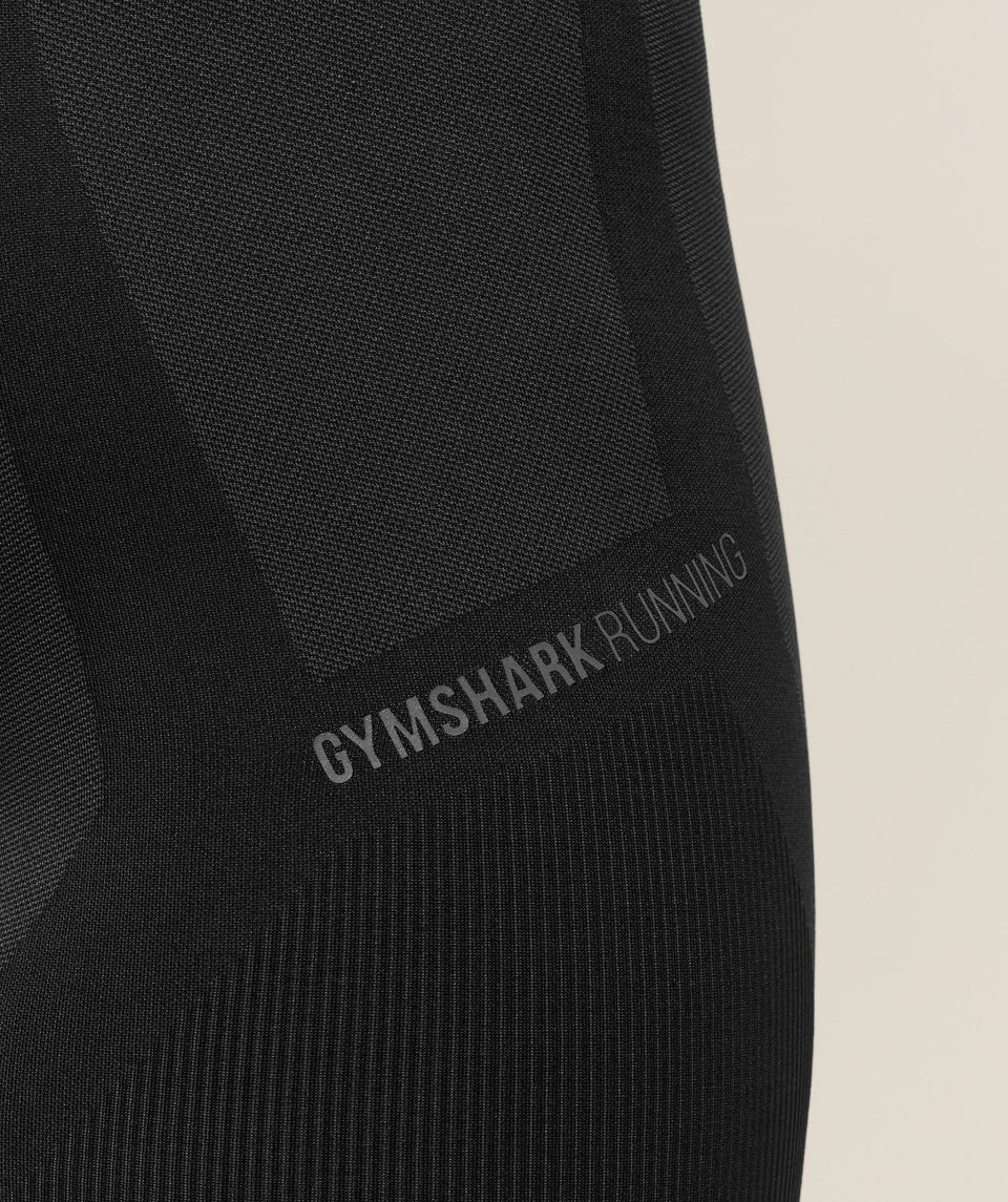 Gymshark Seamless Running Half Tight - Black/Onyx Grey