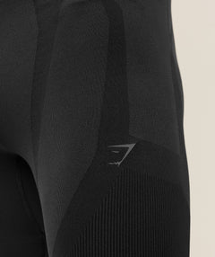 Gymshark Seamless Running Half Tight - Black/Onyx Grey