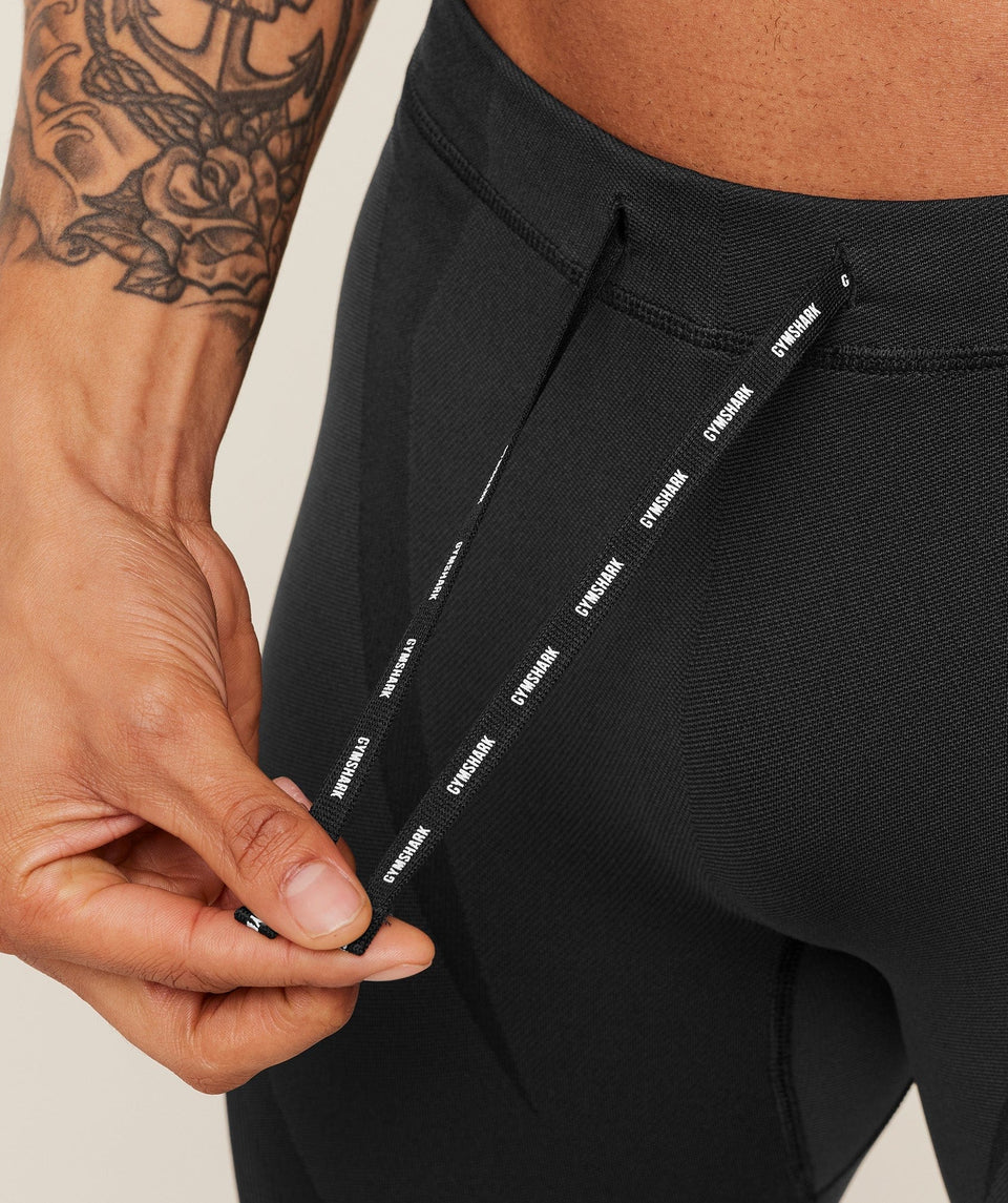 Gymshark Seamless Running Half Tight - Black/Onyx Grey