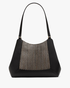 Lena Straw Triple Compartment Shoulder Bag