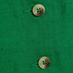 Green Linen Blend Waistcoat