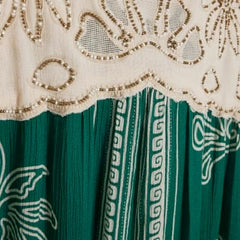Green Beaded Mini Beach Dress