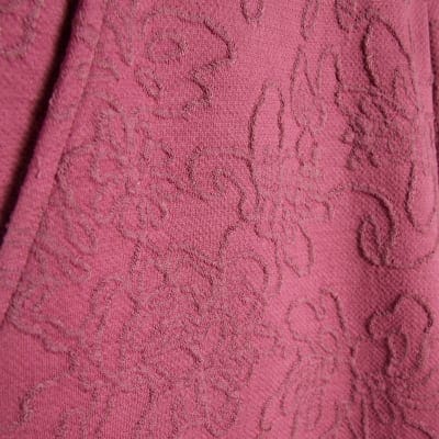 Pink Jacquard Wide Leg Trousers