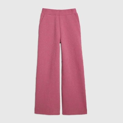 Pink Jacquard Wide Leg Trousers