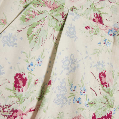 White Floral Printed Shorts
